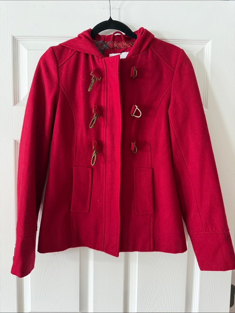 Vintage Y2K dELiA*s Wool Blend Plaid Lined Winter Coat Jacket - Small